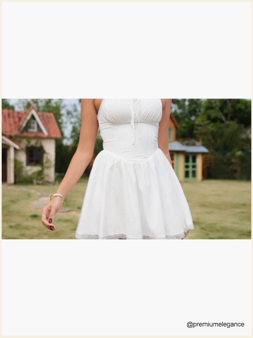 White Corset Lace Up Mini Dress A-Line Sweetheart Neck Graduation Party - Picture 7 of 7